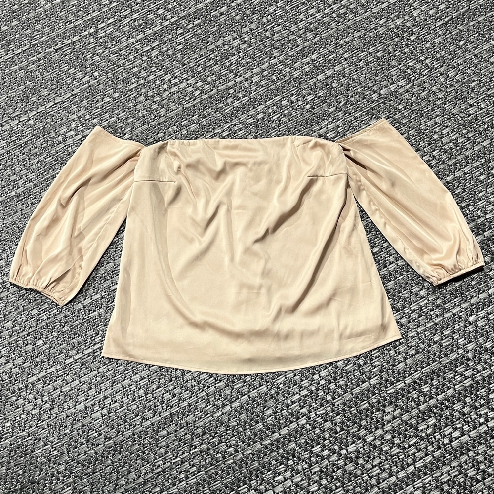 Le Chateau | Nude Off The Shoulder Short Sleeve Blouse